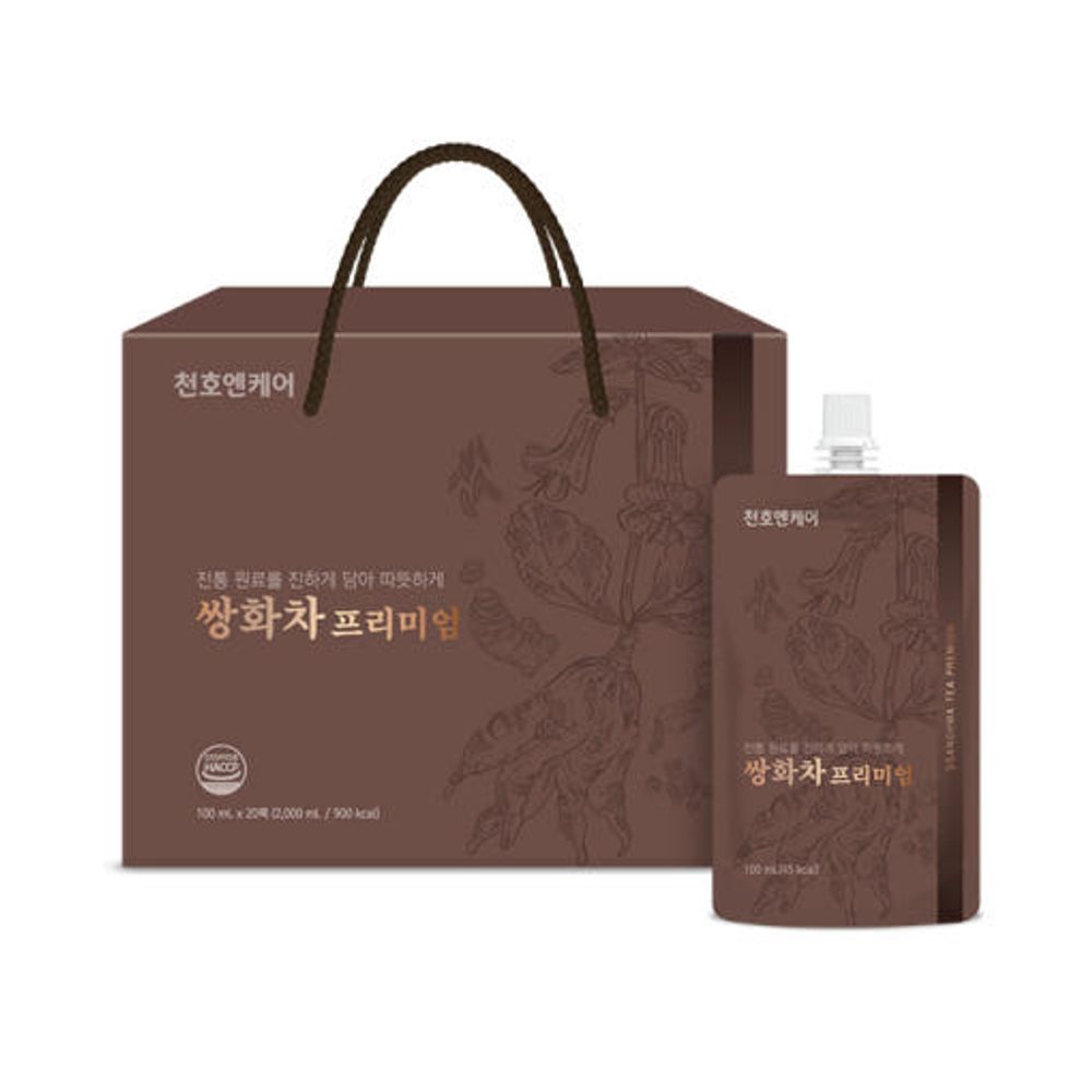 ChunhoNcare Premium Korean Ssanghwa Tea, 20 Pouches — Traditional Herbal Energy Drink with 9 Natural Ingredients (Jujube, Ginger, Cinnamon, Honey) | Deep-Brewed Decoction _ Made in KOREA